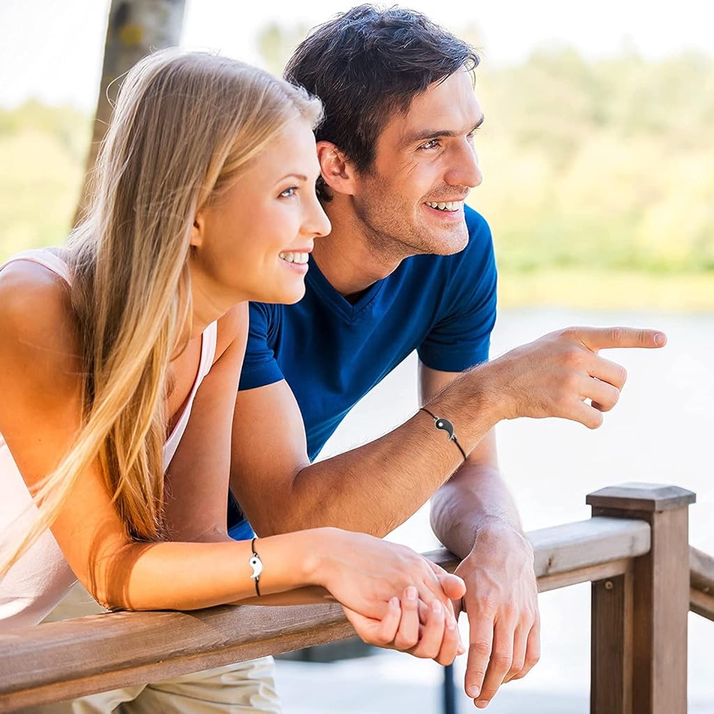 ZIBUYU® Friendship Band Couples Bracelets for Lovers Friends Girls and Boys Yin Yang Taiji Bracelets Beautiful Bracelets for Girlfriend and Boyfriend Friendship Bracelet for Women and Men 2 Pcs X 2 ZIBUYU® Friendship Band Couples Bracelets for Lovers Friends Girls and Boys Yin Yang Taiji Bracelets Beautiful Bracelets for Girlfriend and Boyfriend Friendship Bracelet for Women and Men 2 Pcs X 2